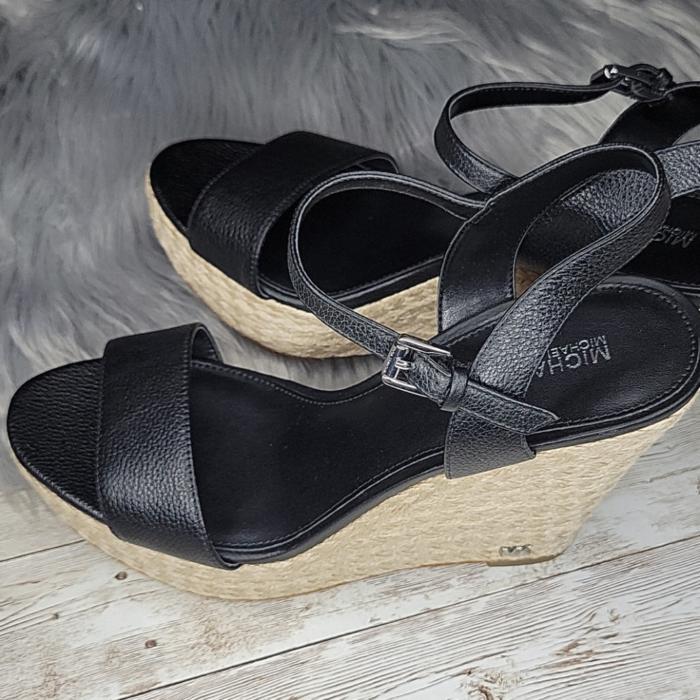 Michael Kors Black and Tan Wedges - Picture 7 of 10